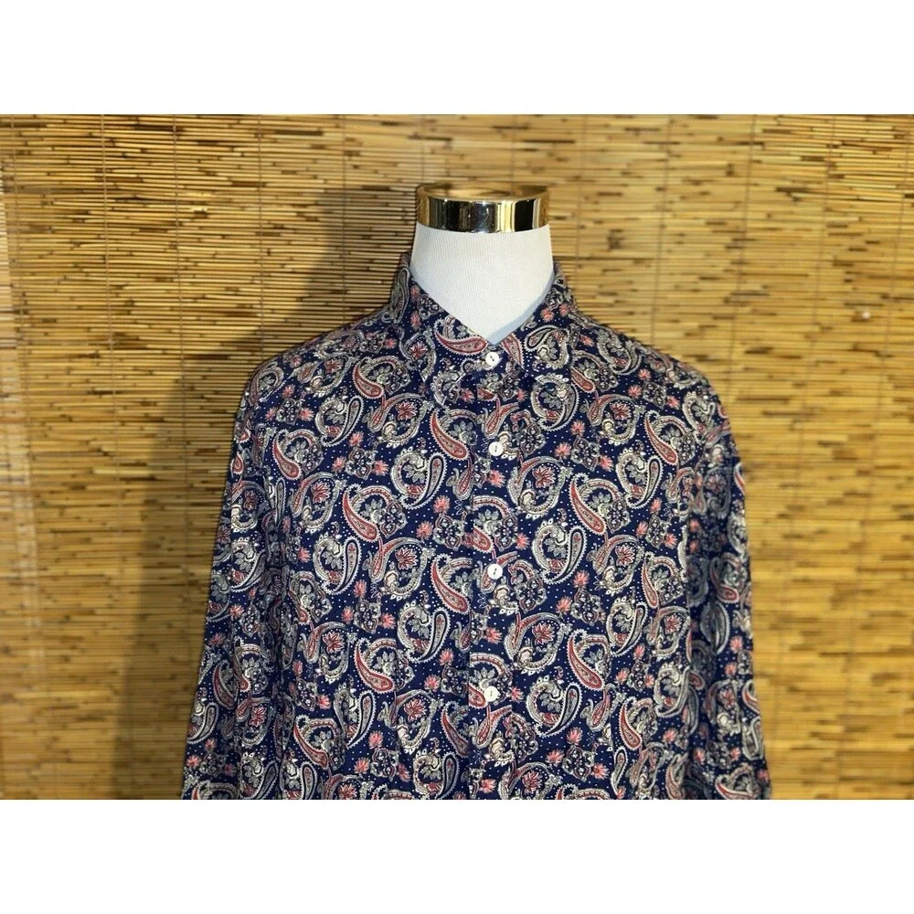 Cremieux Premium Paisley Shirt Men’s 3XB Long Sleeve Button Up Flip Cuff
